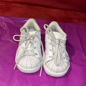 Baby Adidas White Sneakers Size 6